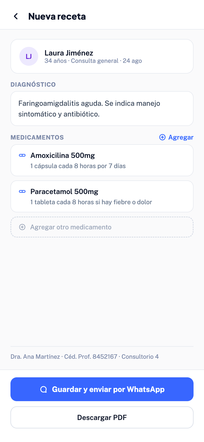 Receta digital en Nura Clinic