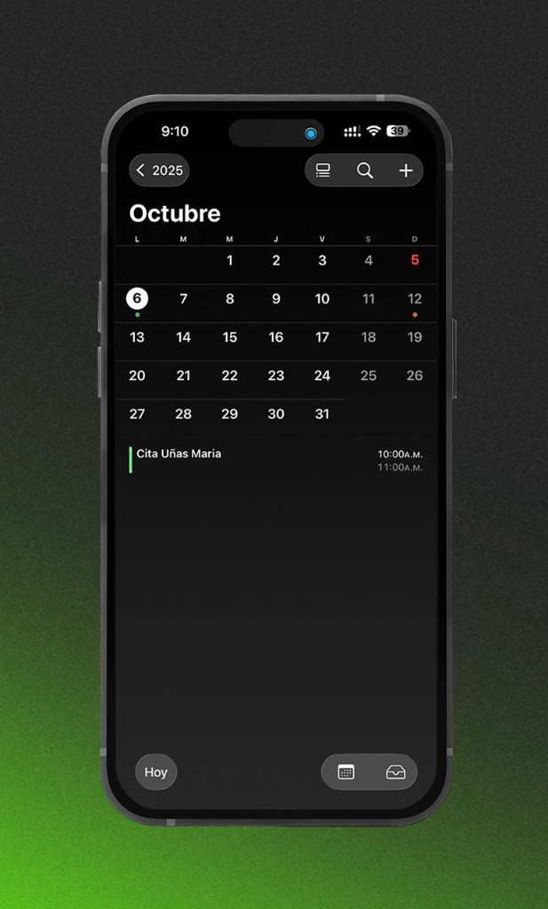 Interfaz del chat de citas